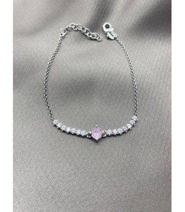 PULSERA RIVIERE GARRA CORAZÓN ROSA DE FRANCIA